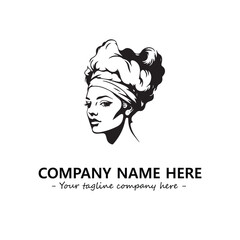 Head of queen logo company design vector illustration