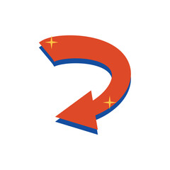 Retro Style Arrow. Vintage Direction Symbol Vector Illustration