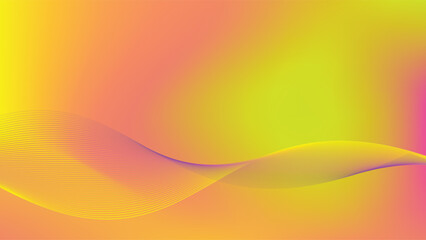 Vibrant Abstract Gradient Background with Flowing Lines in Yellow, Orange, and Pink