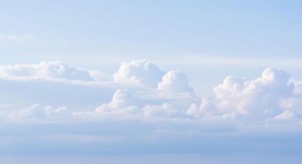 Fototapeta premium Serene Cumulus Cloudscape: A Pastel Sky