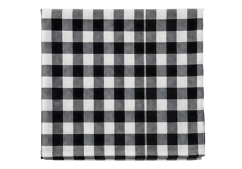 Black and white checkered fabric napkin isolated on transparent background Generative Ai.

