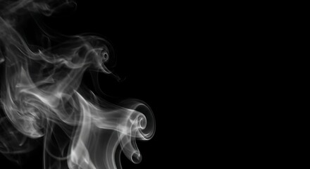 Fototapeta premium White Smoke on Black Background