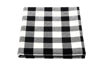 Black and white checkered fabric napkin isolated on transparent background Generative Ai.

