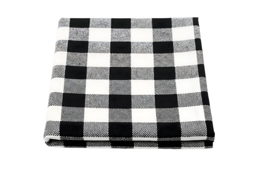 Black and white checkered fabric napkin isolated on transparent background Generative Ai.
 - Powered by Adobe