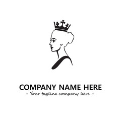 Head of queen logo company design vector illustration