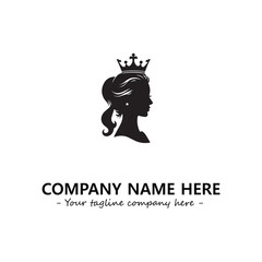 Head of queen logo company design vector illustration