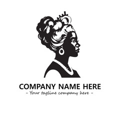 Head of queen logo company design vector illustration