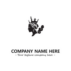 Head of queen logo company design vector illustration