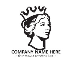 Head of queen logo company design vector illustration