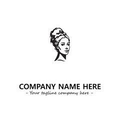Head of queen logo company design vector illustration