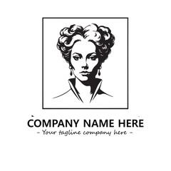 Head of queen logo company design vector illustration