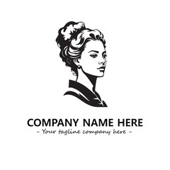 Head of queen logo company design vector illustration