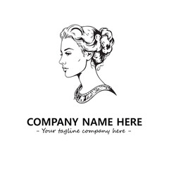 Head of queen logo company design vector illustration