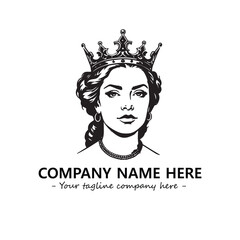 Head of queen logo company design vector illustration