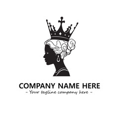 Head of queen logo company design vector illustration