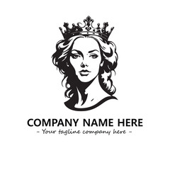 Head of queen logo company design vector illustration