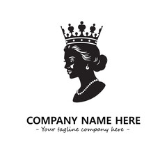 Head of queen logo company design vector illustration