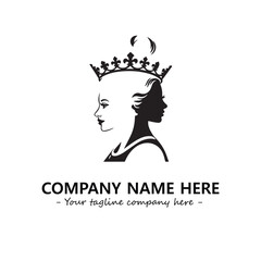 Head of queen logo company design vector illustration