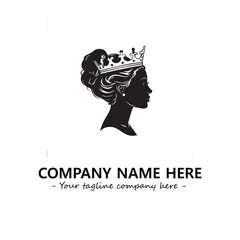 Head of queen logo company design vector illustration