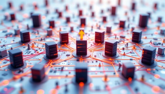 by leveraging virtualized resources and distributed computing environments, abstract cloud networks enable real time data transfer and communication across a global network of servers