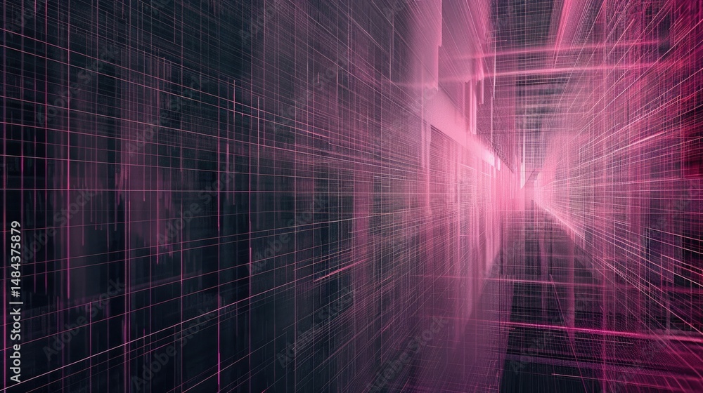 Poster abstract glitch movement effect on surface of digital cyber design express scene of cyberspace style