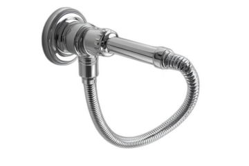 Therme shower mixer with hand shower head isolated on transparent background.