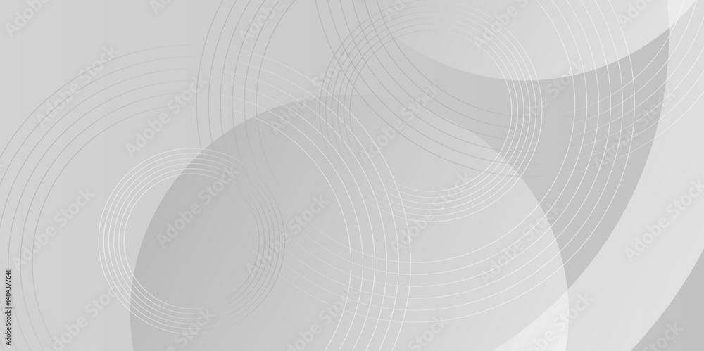 Poster white and grey abstract background with geometric circle shapes. abstract geometric background vecto
