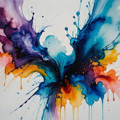 abstract watercolor background with splashes