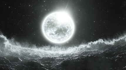 Fototapeta premium Moonlit rocky landscape