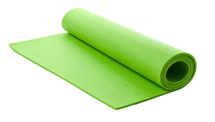 Sports mat flexible and soft yoga pilates, isolated on transparent background, high quality photo