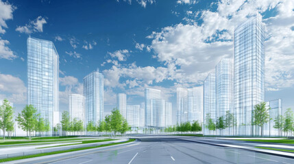 Crystal clear glass sphere, light and shadow, water drops on green leaves, ecological environmental protection