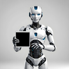 blue screen robot pointing up