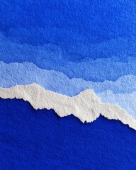 Vibrant blue paper texture representing sea and sky waves.