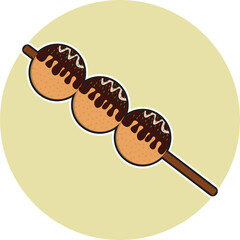 vector illustration of cute takoyaki image