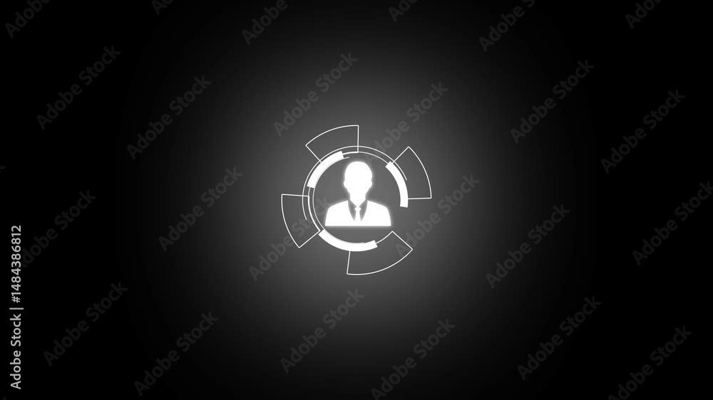 Poster circle shape people icon and connection line for social network cyber futuristic technology concept 