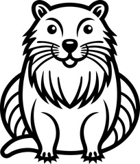 vector illustration of cartoon Muskrat 