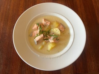 Salmon Soup in Helsinki, Finland