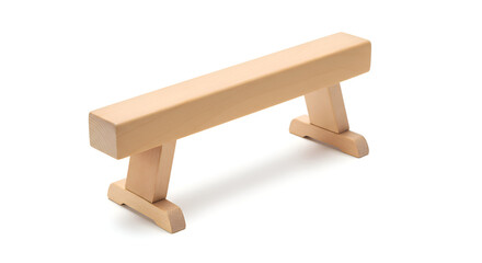 Gymnastic balance beam in miniature size for home use, isolated on white
