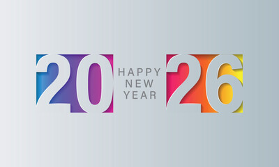 Happy new year 2026. Vector background. Brochure or calendar cover design template.
