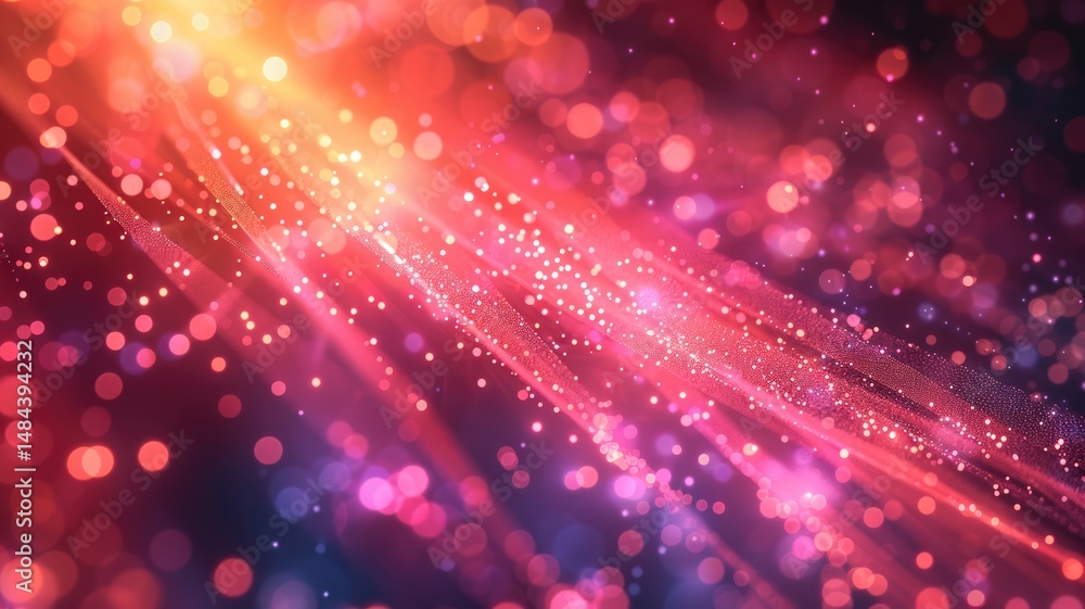 Poster abstract glowing blue particles with light rays. digital art for design and art. abstract artwork of