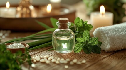 Relaxing spa aromatherapy scene