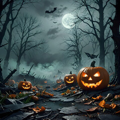 halloween background with pumpkin
