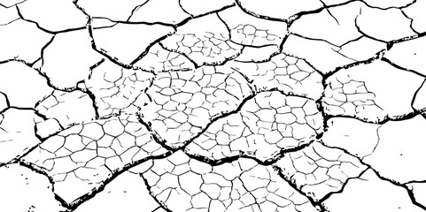 Abstract messy and distressed element for overlay.Grunge black and white crack texture background. 