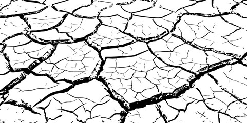  Abstract messy and distressed element for overlay.Grunge black and white crack texture background. 