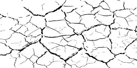 Abstract messy and distressed element for overlay.Grunge black and white crack texture background. 
