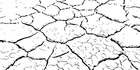  Abstract messy and distressed element for overlay.Grunge black and white crack texture background. 