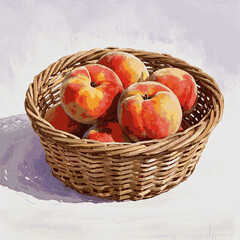 Golden Nectar Flow peaches isolated watercolor vector illustration svg