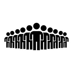 People Icon. Simple solid style. Person, group, crowd, member, pictogram, staff, silhouette, teamwork, organization concept. Vector illustration isolated