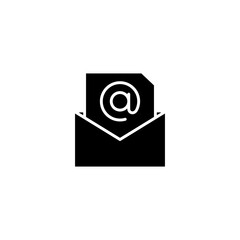 Email icon. Simple solid style. Mail, newsletter, silhouette, glyph, letter, symbol, pictogram, address, open message send concept. Vector illustration isolated