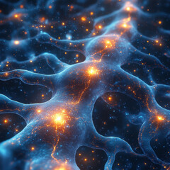 Large group of neurons centralized, surrounded by more neurons.